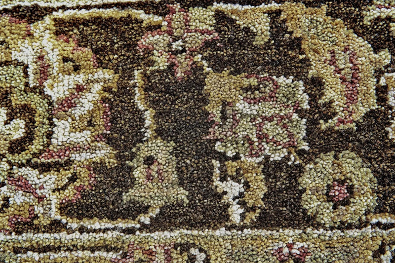 2' X 3' Ivory Gold And Brown Wool Oriental Hand Knotted Area Rug Homeroots Home Decor