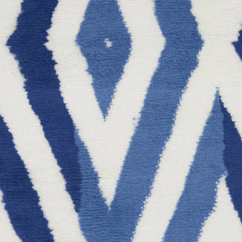 2' X 3' Ivory and Blue Geometric Area Rug Homeroots Home Decor