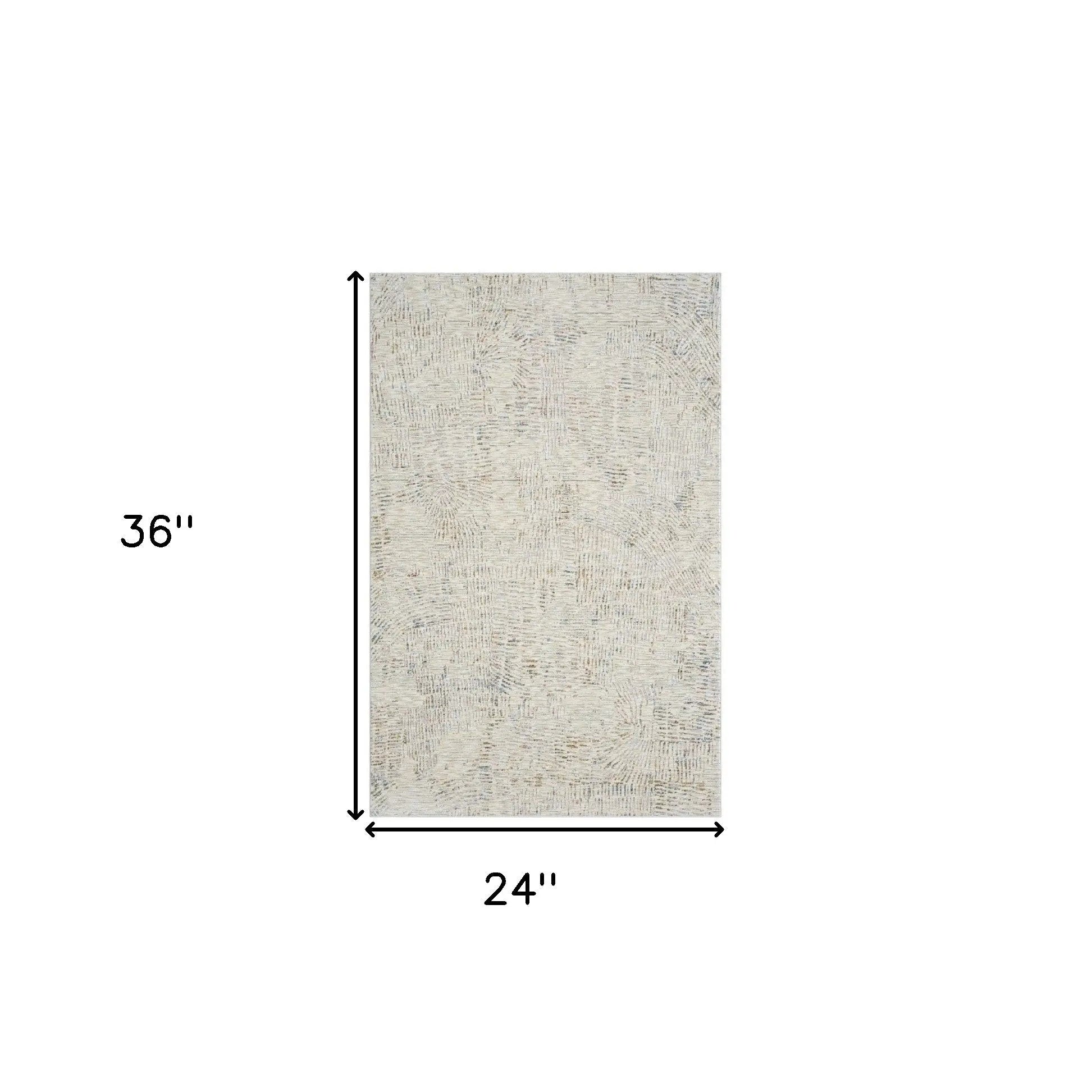 2' X 3' Ivory and Gray Abstract Area Rug Homeroots Home Decor