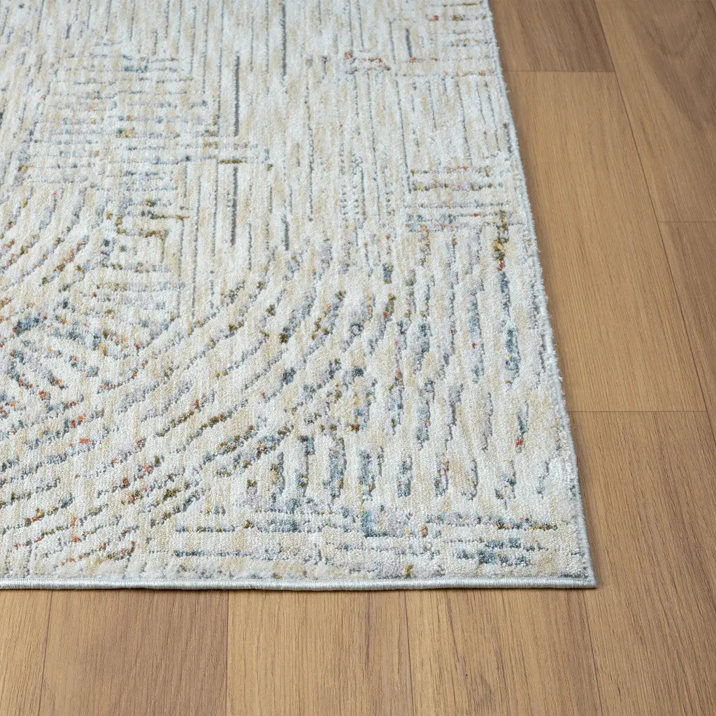 2' X 3' Ivory and Gray Abstract Area Rug Homeroots Home Decor