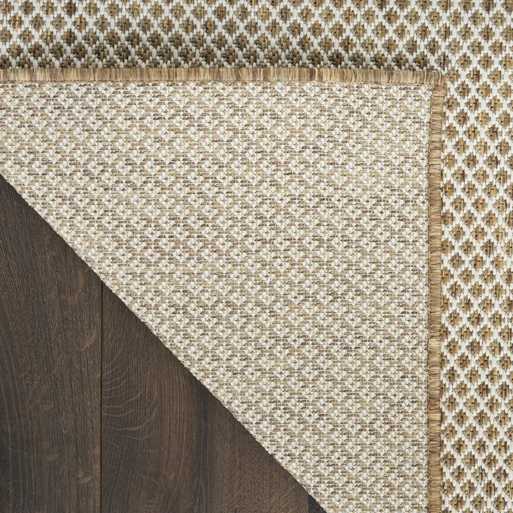 2' X 3' Natural And Ivory Geometric Indoor Outdoor Area Rug Homeroots Outdoor