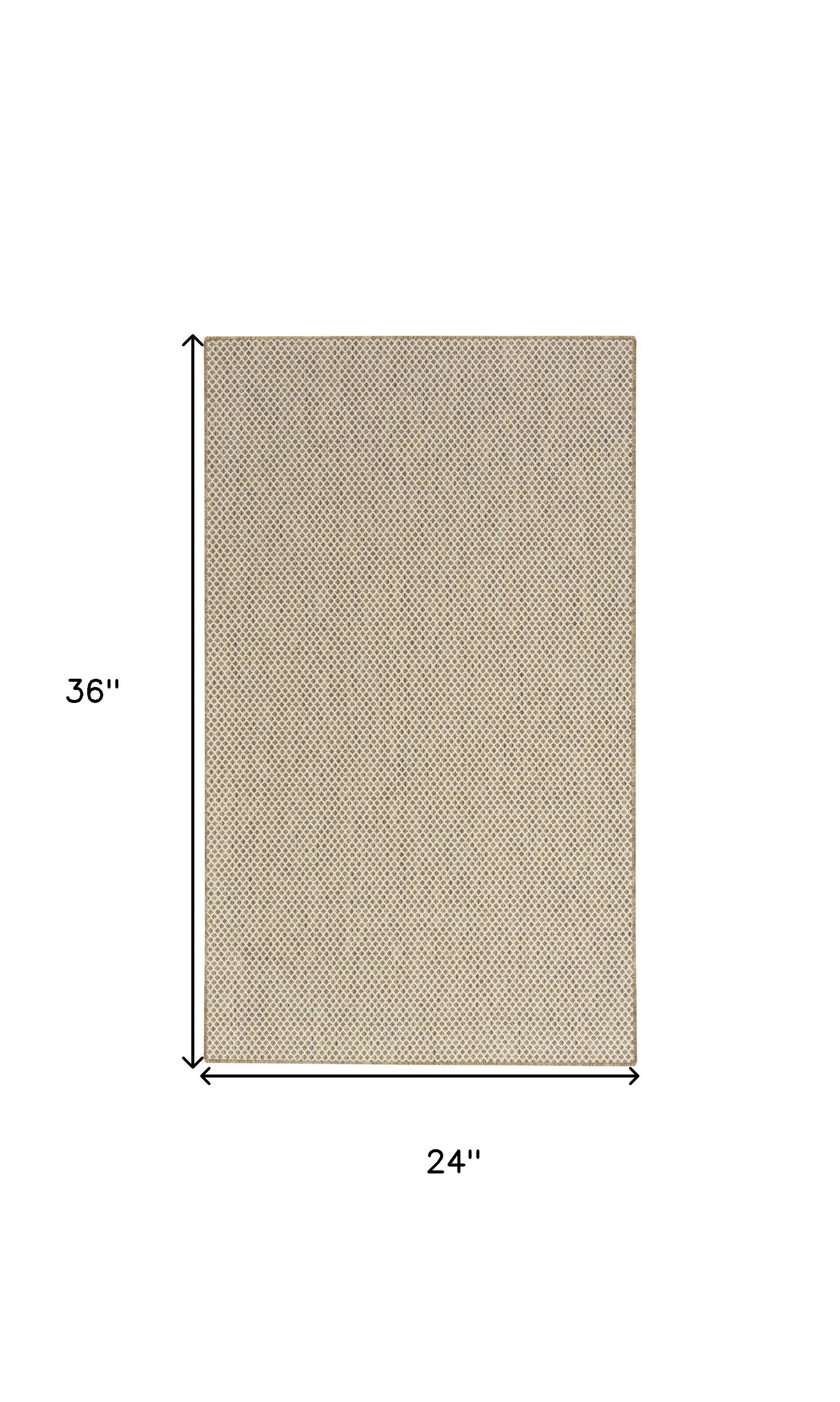 2' X 3' Natural And Ivory Geometric Indoor Outdoor Area Rug Homeroots Outdoor