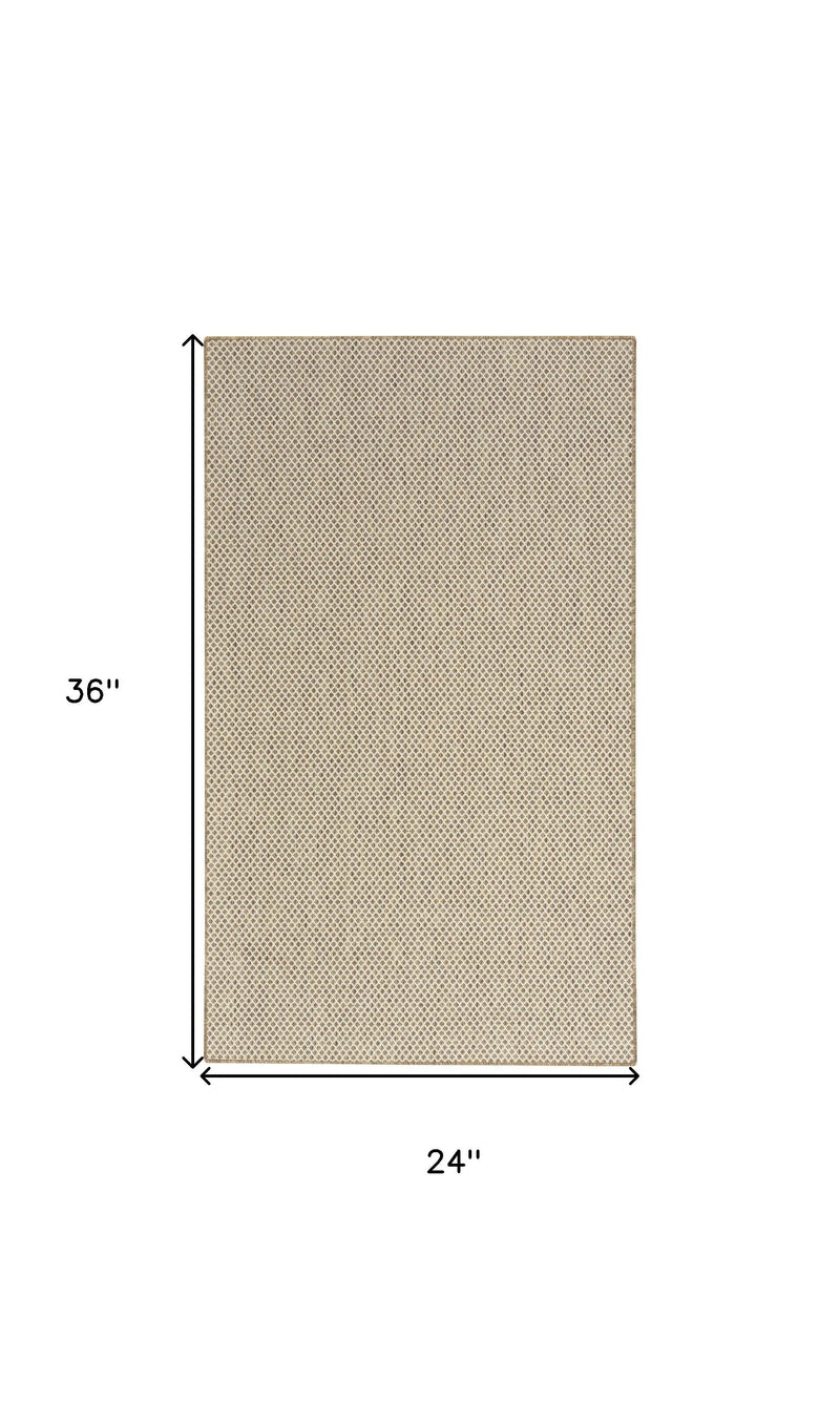 2' X 3' Natural And Ivory Geometric Indoor Outdoor Area Rug Homeroots Outdoor