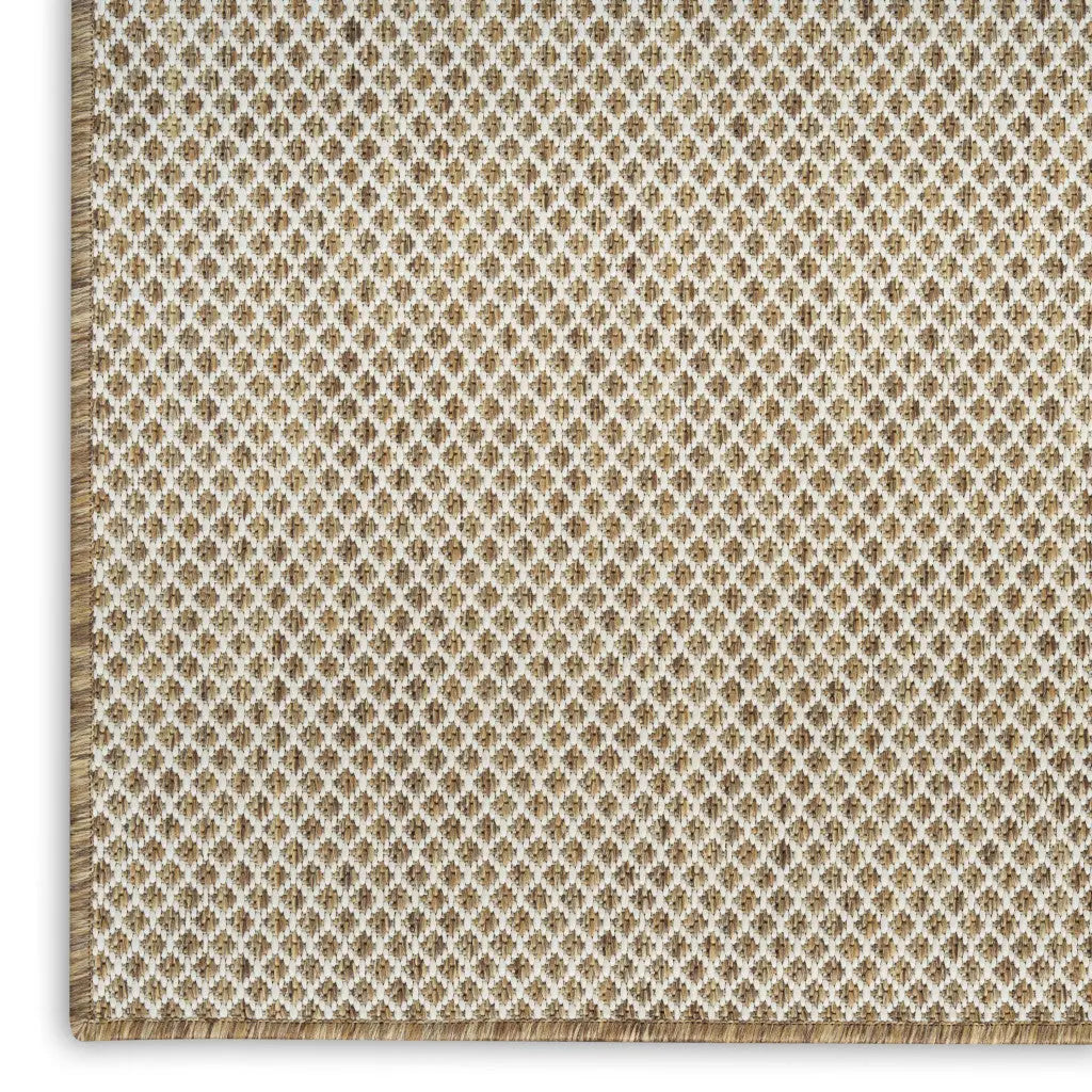 2' X 3' Natural And Ivory Geometric Indoor Outdoor Area Rug Homeroots Outdoor