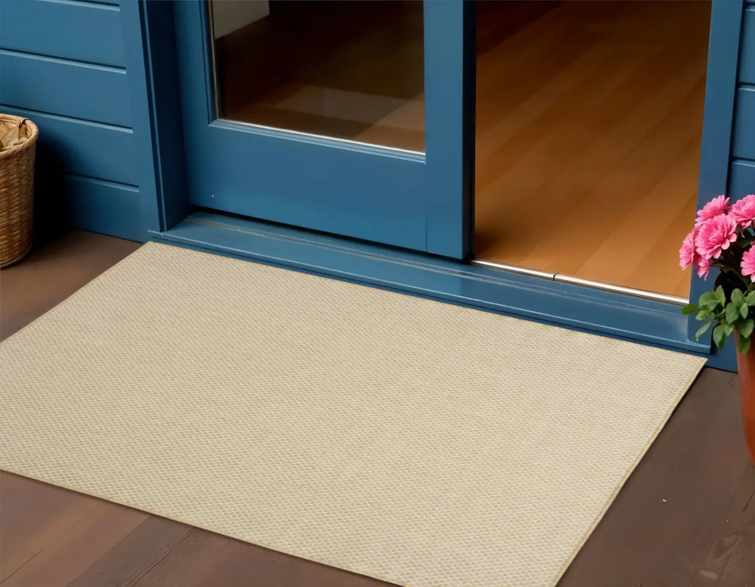 2' X 3' Natural And Tan Geometric Indoor Outdoor Area Rug Homeroots Outdoor