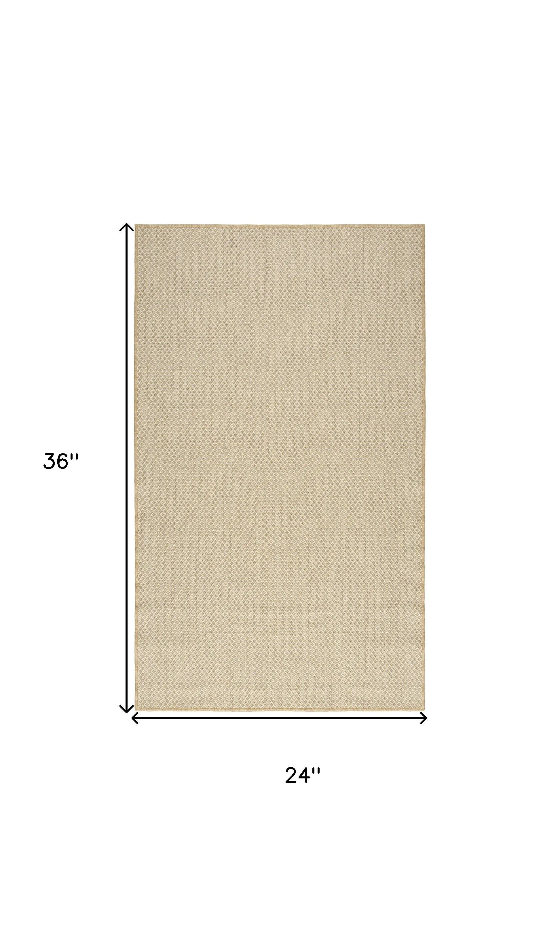 2' X 3' Natural And Tan Geometric Indoor Outdoor Area Rug Homeroots Outdoor