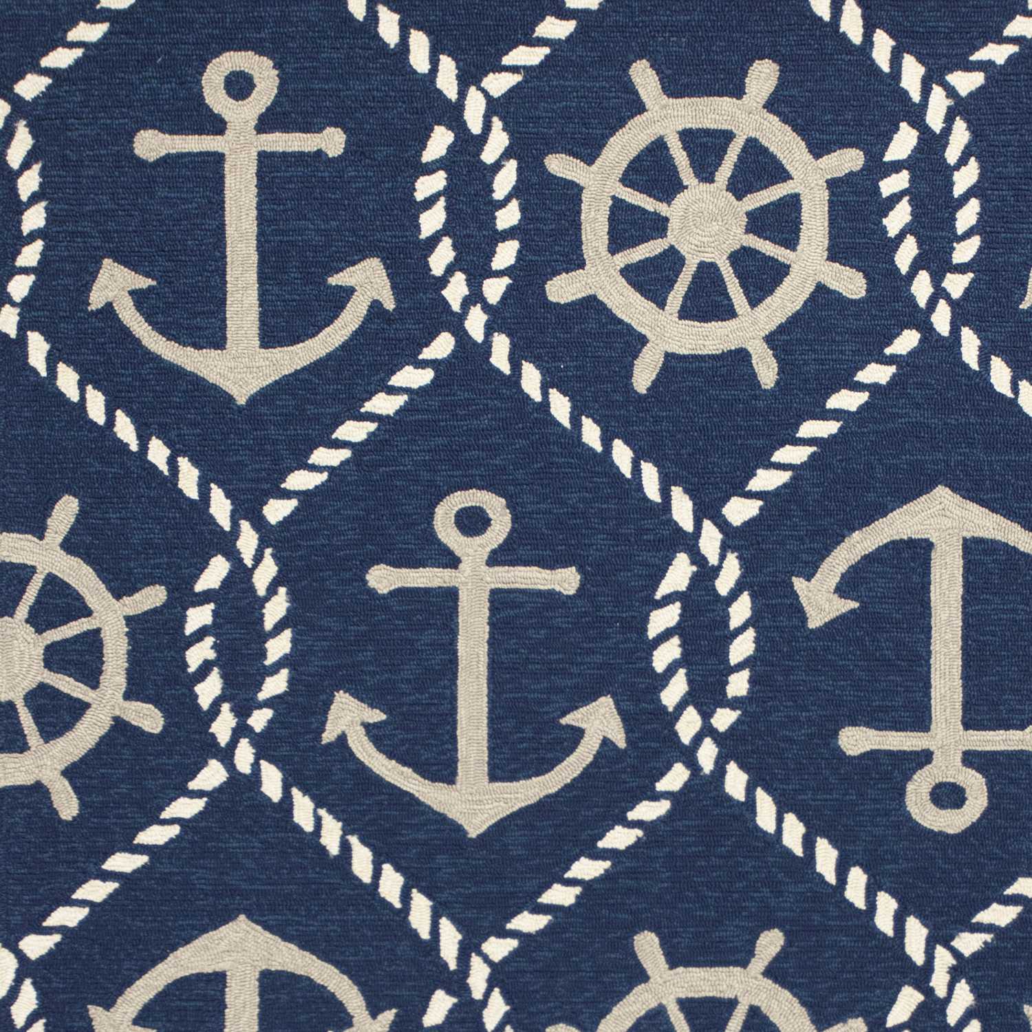 2' X 3' Navy Blue Gold And White Nautical Handmade Indoor Outdoor Area Rug Homeroots Outdoor