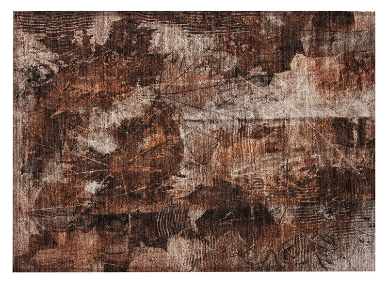 2' X 3' Orange Floral Washable Non Skid Indoor Outdoor Area Rug - GreatEagleInc