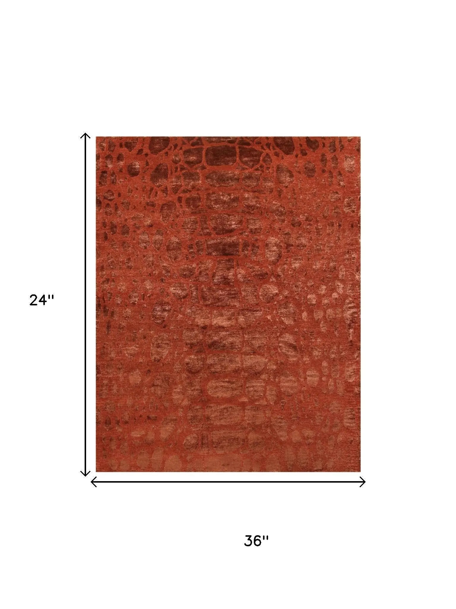 2' X 3' Red And Orange Animal Print Hand Knotted Area Rug Homeroots Home Decor