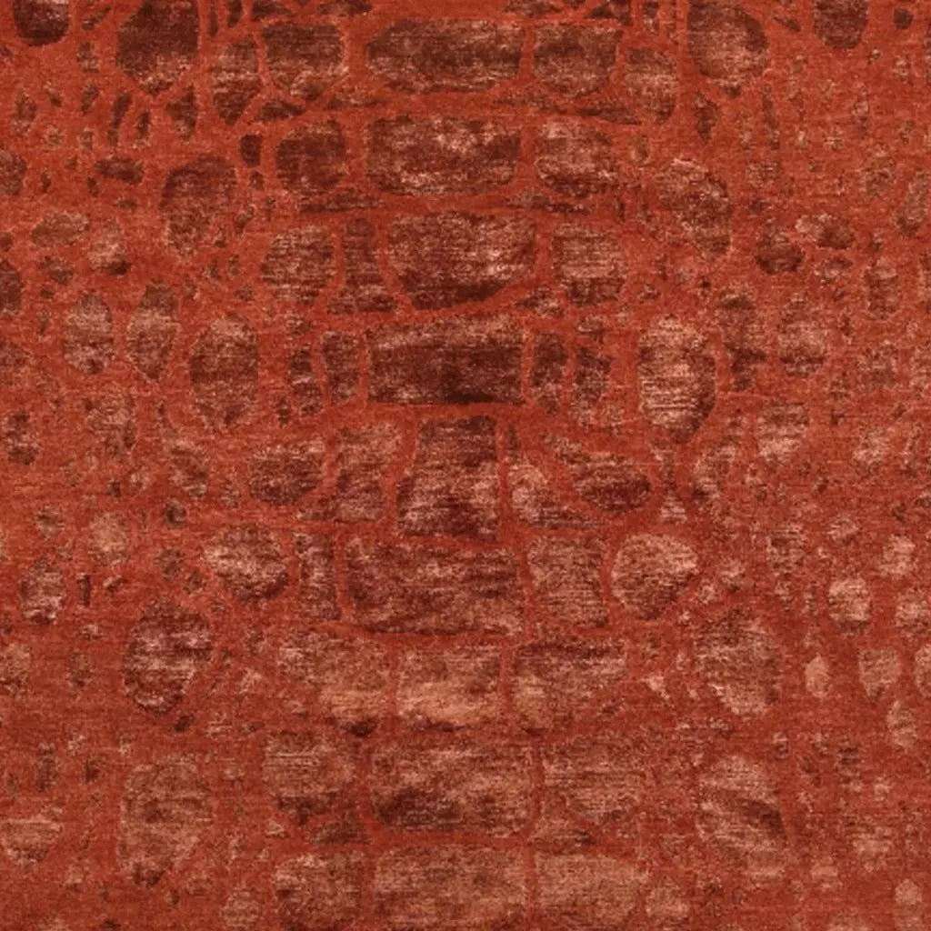 2' X 3' Red And Orange Animal Print Hand Knotted Area Rug Homeroots Home Decor