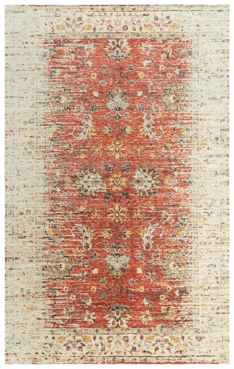 2' X 3' Red Beige Rust And Gold New Zealand Lambs Wool Oriental Hand Carved Handmade Area Rug Homeroots Home Decor