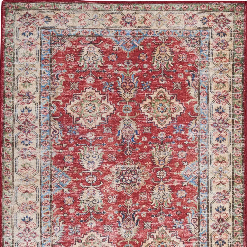 2' X 3' Red Oriental Distressed Area Rug GreatEagleInc