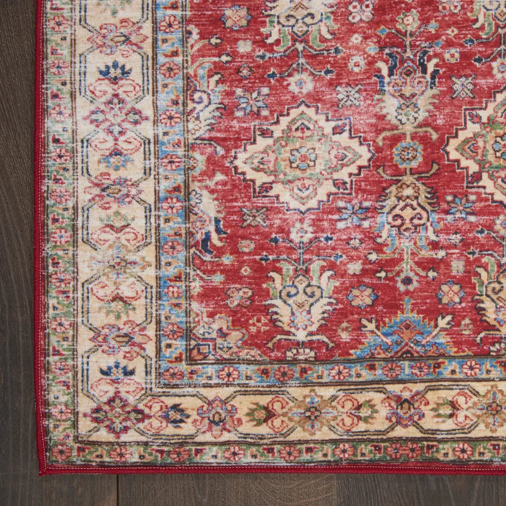 2' X 3' Red Oriental Distressed Area Rug GreatEagleInc
