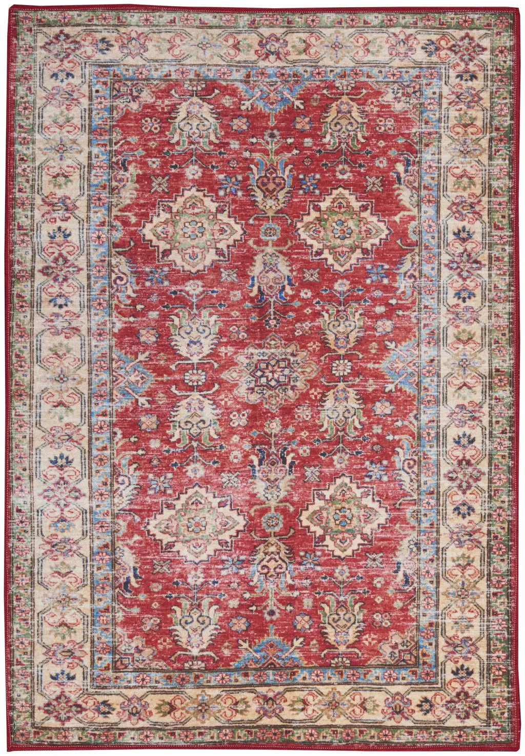2' X 3' Red Oriental Distressed Area Rug GreatEagleInc