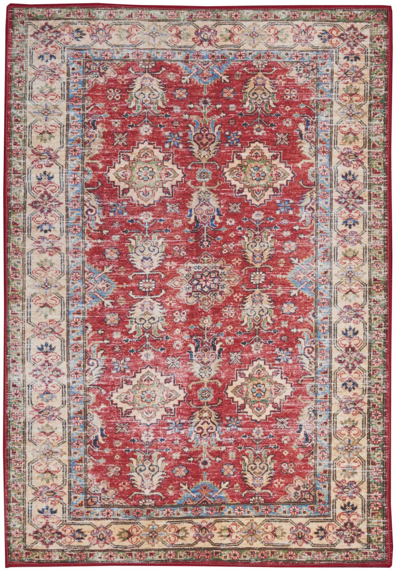 2' X 3' Red Oriental Distressed Area Rug GreatEagleInc