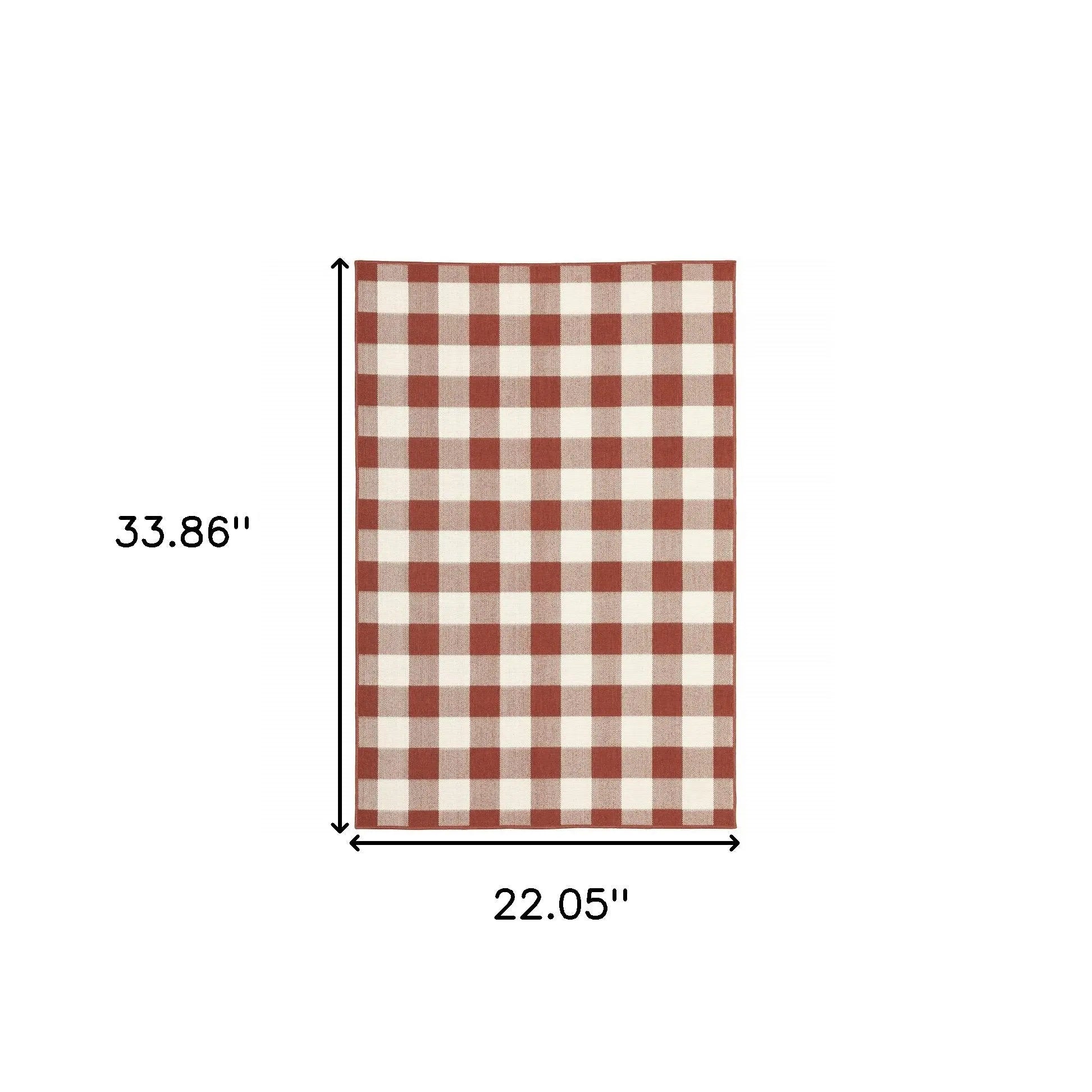 2' X 3' Red and Ivory Geometric Stain Resistant Indoor Outdoor Area Rug Homeroots Outdoor