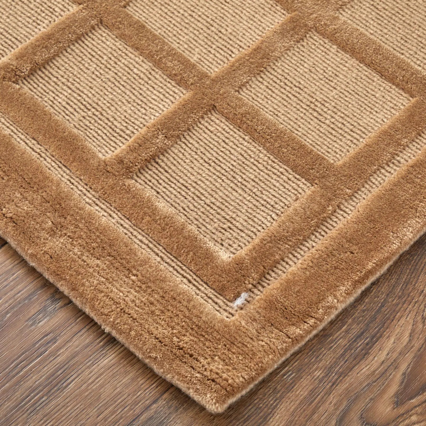 2' X 3' Tan And Brown Wool Geometric Hand Knotted Area Rug Homeroots Home Decor