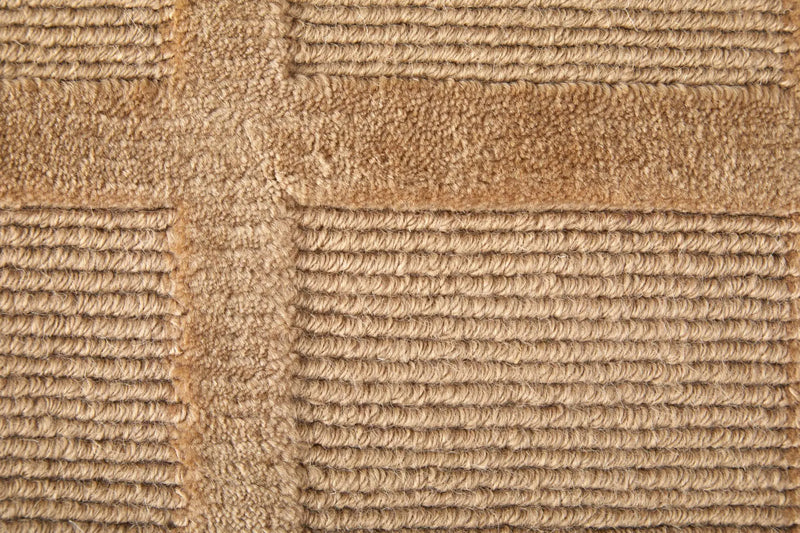 2' X 3' Tan And Brown Wool Geometric Hand Knotted Area Rug Homeroots Home Decor
