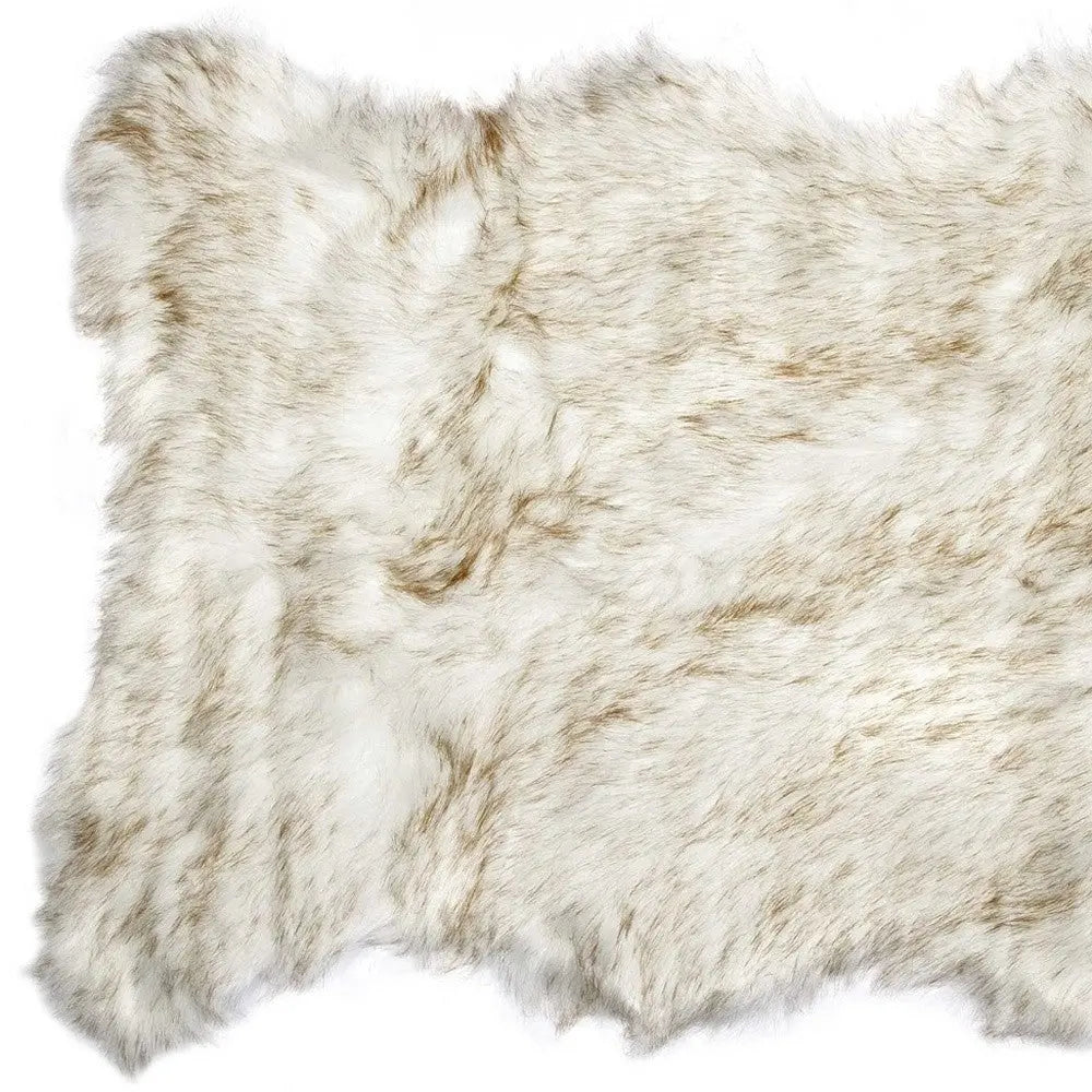 2' X 3' Tan Faux Sheepskin Ombre Area Rug Homeroots Home Decor