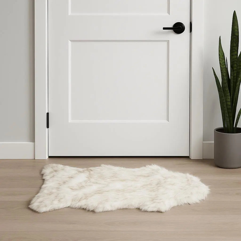 2' X 3' Tan Faux Sheepskin Ombre Area Rug Homeroots Home Decor