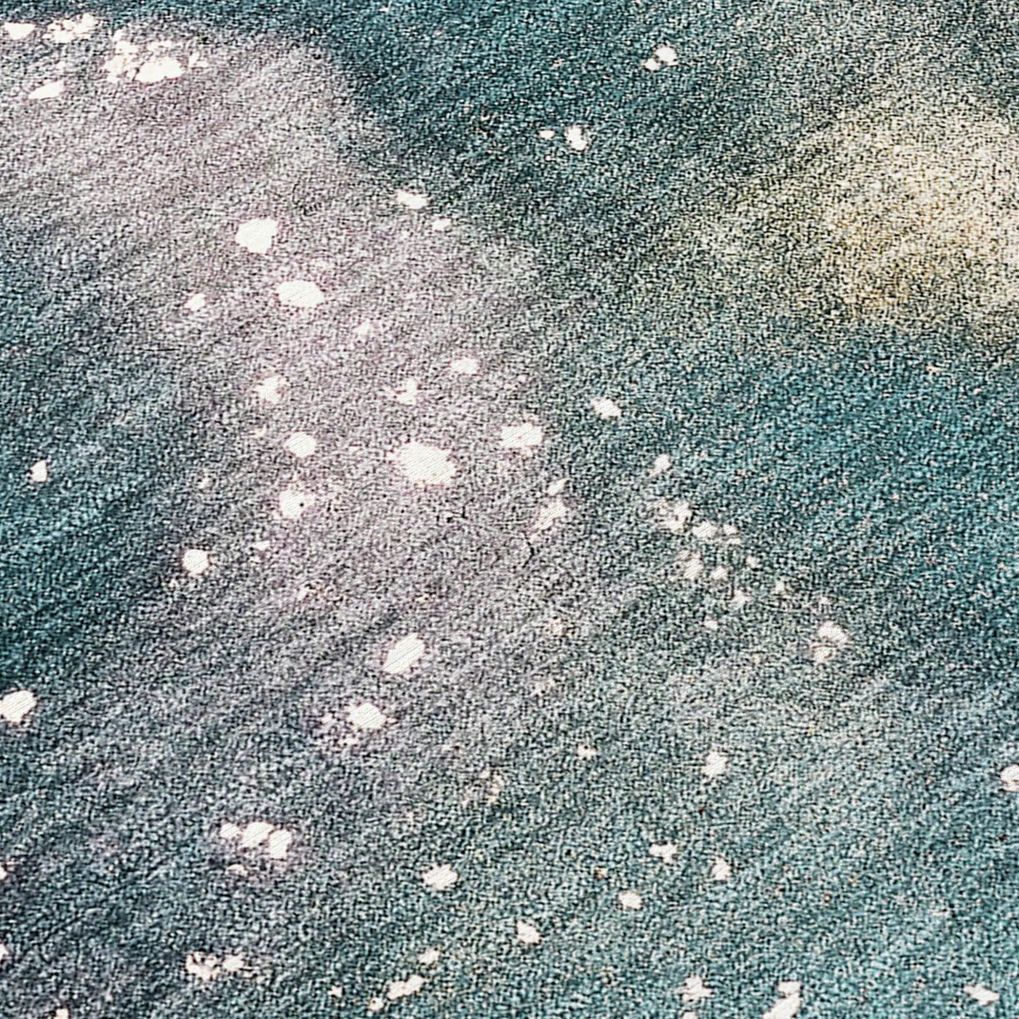 2' X 3' Teal Abstract Washable Non Skid Indoor Outdoor Area Rug Homeroots Outdoor