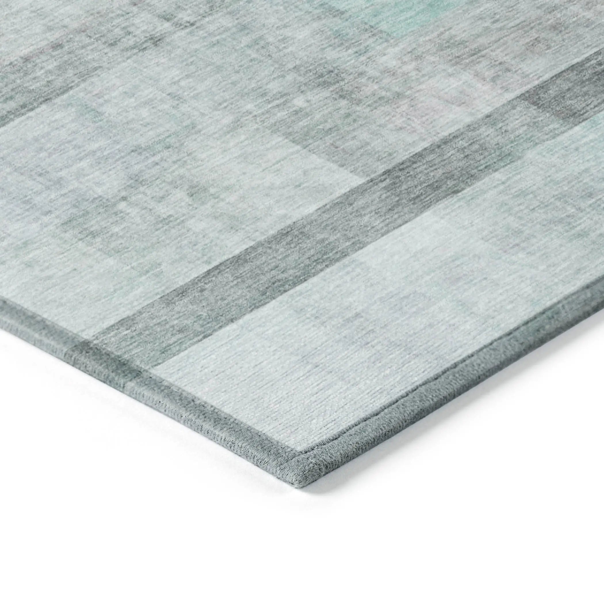 2' X 3' Teal Ombre Washable Non Skid Indoor Outdoor Area Rug - GreatEagleInc