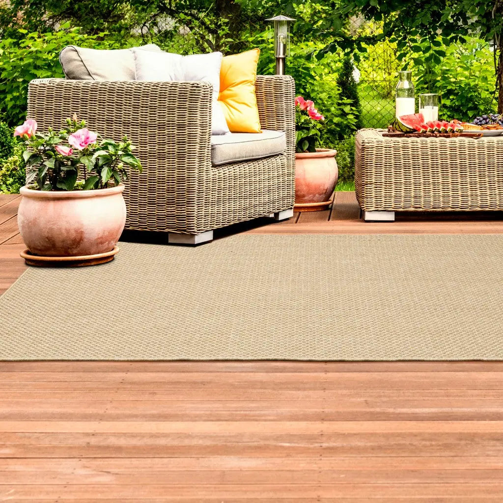 2' X 4' Beige Indoor Outdoor Area Rug Homeroots Outdoor