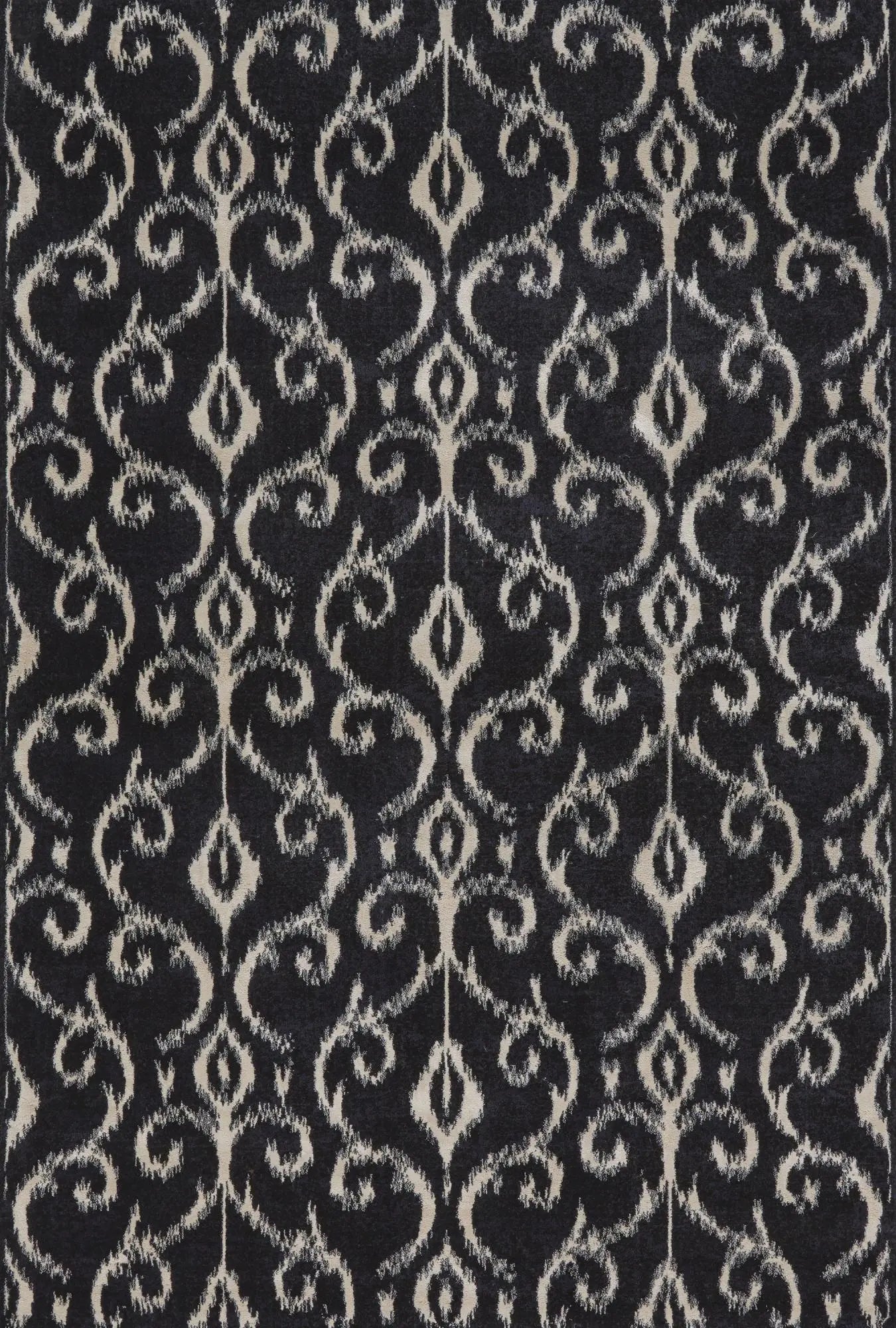 2' X 4' Black And Ivory Damask Area Rug Homeroots Home Decor