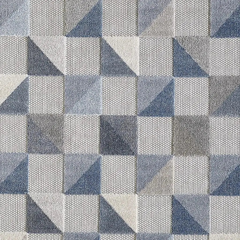 2' X 4' Blue And Gray Geometric Stain Resistant Indoor Outdoor Area Rug Homeroots Outdoor