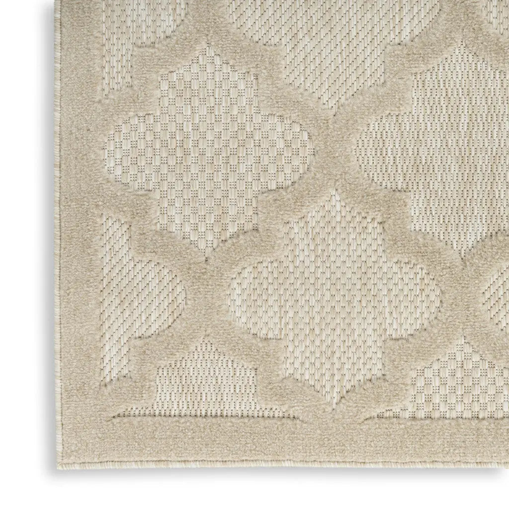 2' X 4' Cream And Beige Geometric Indoor Outdoor Area Rug Homeroots Outdoor