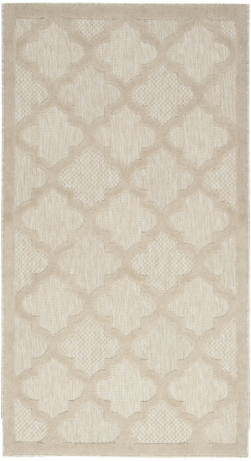 2' X 4' Cream And Beige Geometric Indoor Outdoor Area Rug Homeroots Outdoor