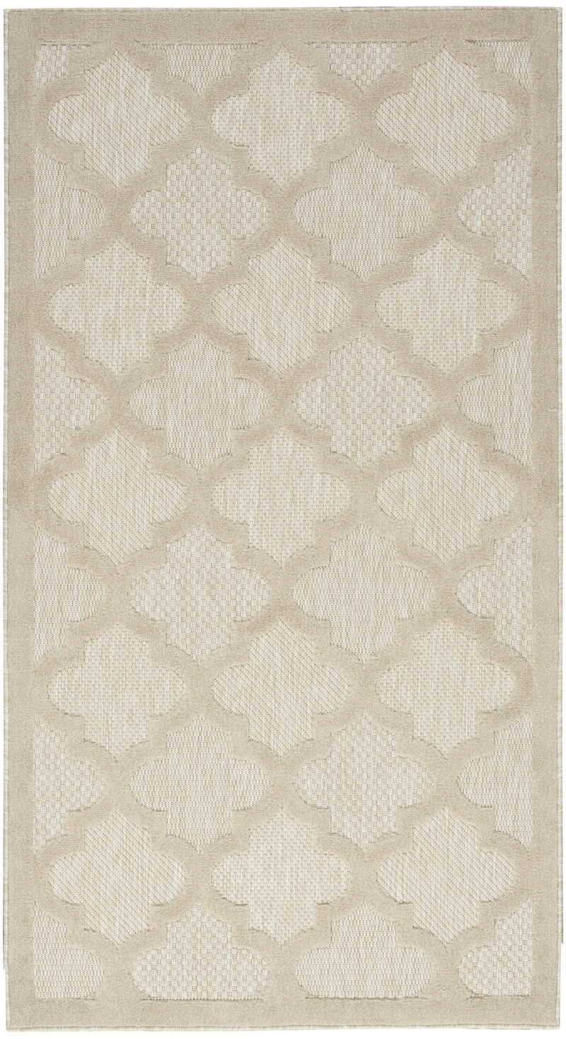 2' X 4' Cream And Beige Geometric Indoor Outdoor Area Rug Homeroots Outdoor