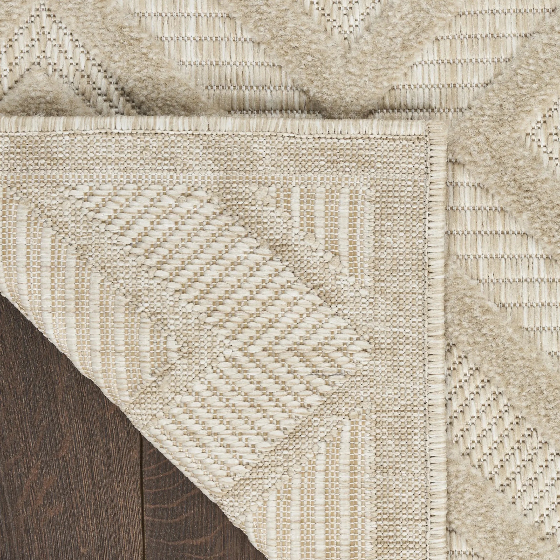 2' X 4' Cream And Beige Geometric Indoor Outdoor Area Rug Homeroots Outdoor