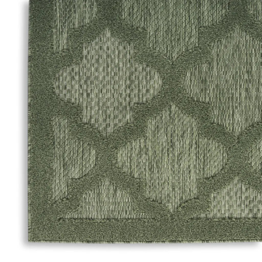2' X 4' Dark Green And Light Green Geometric Indoor Outdoor Area Rug Homeroots Outdoor