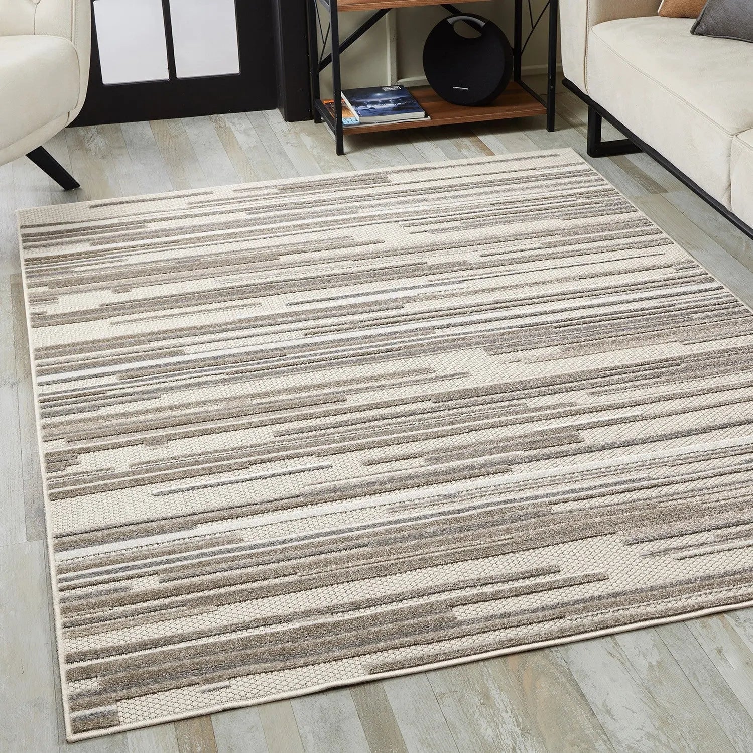 2' X 4' Gray Abstract Stain Resistant Indoor Outdoor Area Rug Homeroots Outdoor