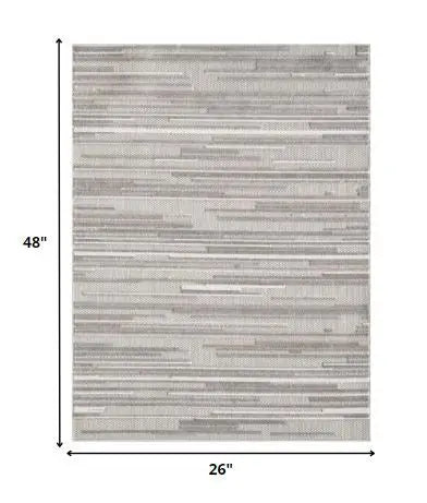 2' X 4' Gray Abstract Stain Resistant Indoor Outdoor Area Rug Homeroots Outdoor