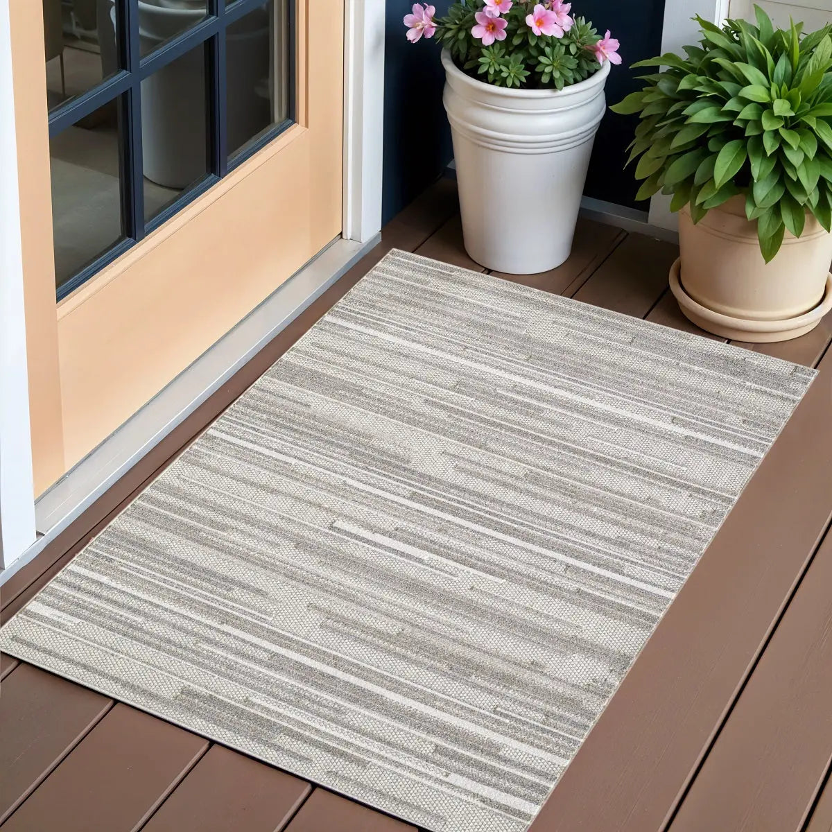 2' X 4' Gray Abstract Stain Resistant Indoor Outdoor Area Rug Homeroots Outdoor