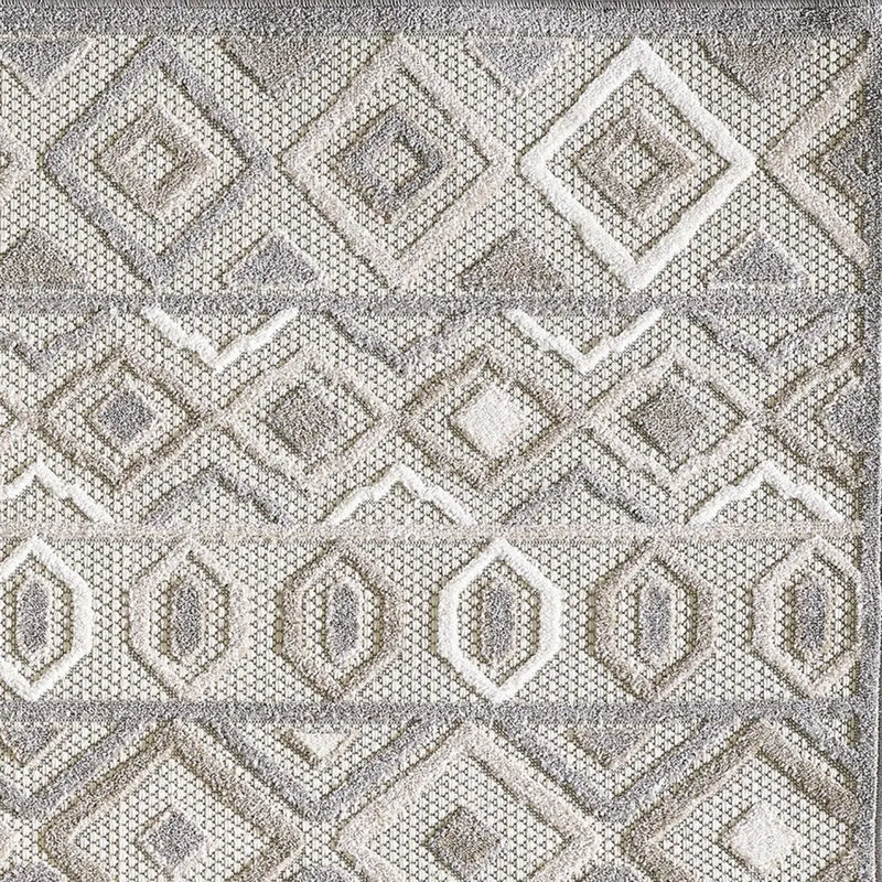 2' X 4' Gray And Ivory Southwestern Stain Resistant Indoor Outdoor Area Rug Homeroots Outdoor