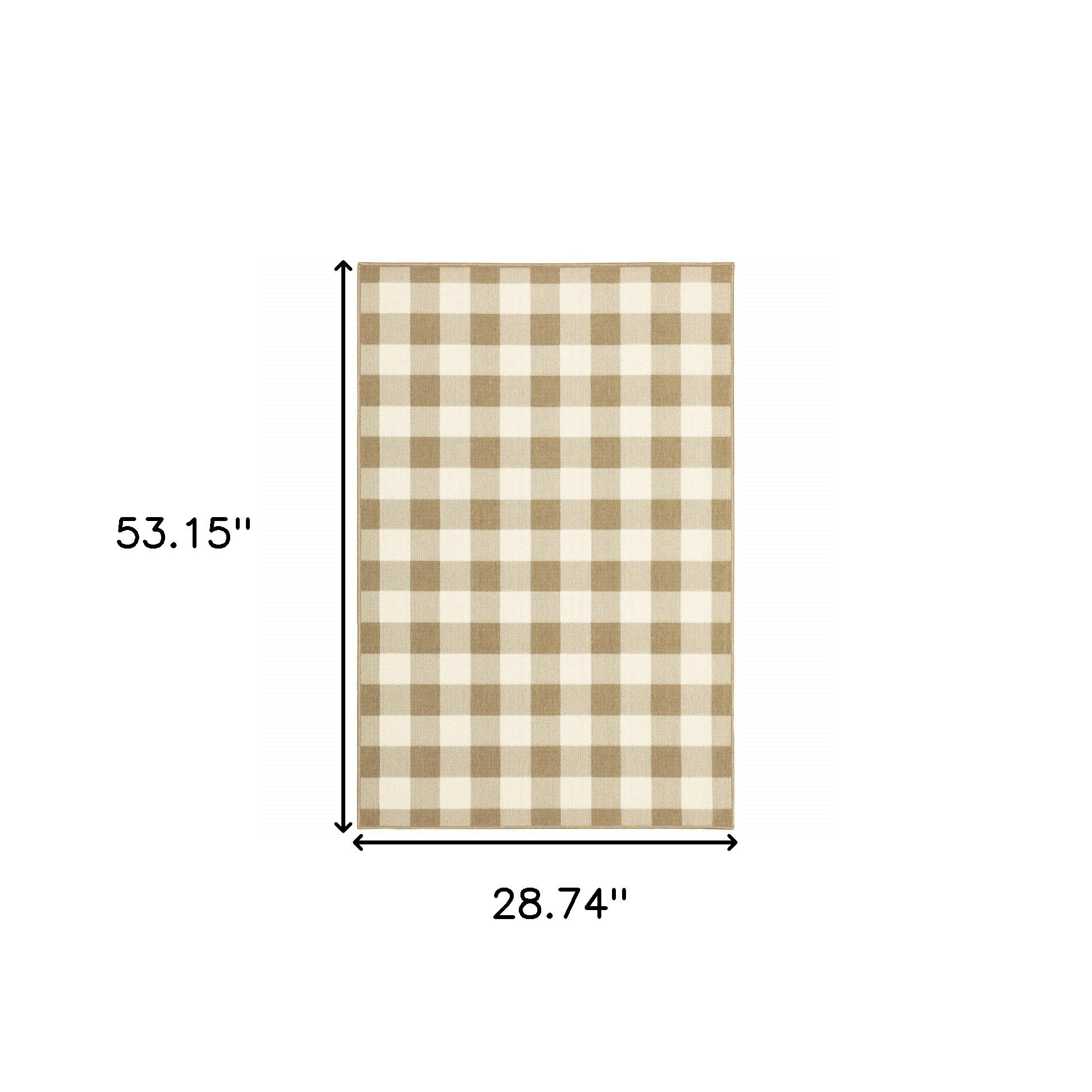 2' X 4' Gray and Ivory Geometric Stain Resistant Indoor Outdoor Area Rug Homeroots Outdoor