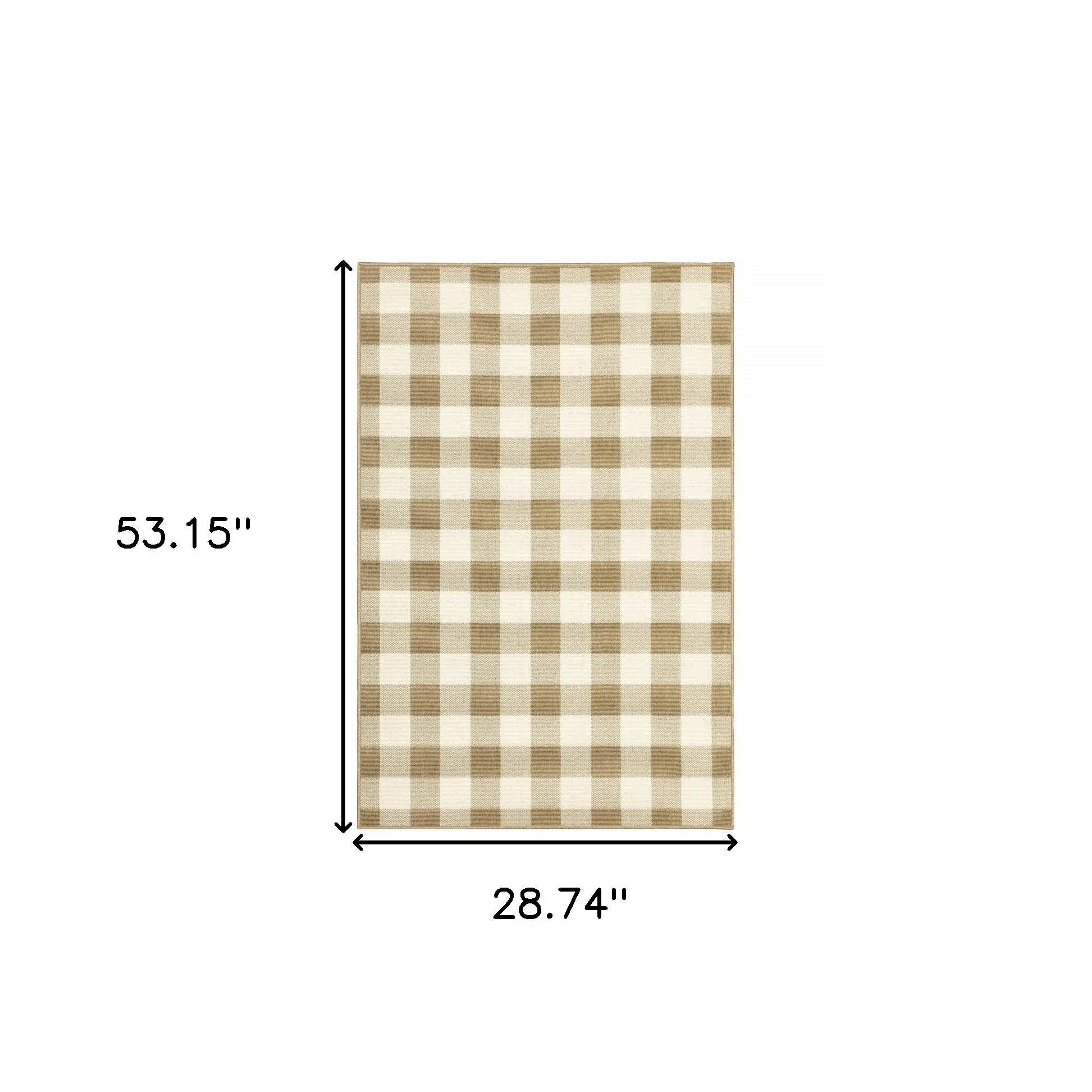 2' X 4' Gray and Ivory Geometric Stain Resistant Indoor Outdoor Area Rug Homeroots Outdoor