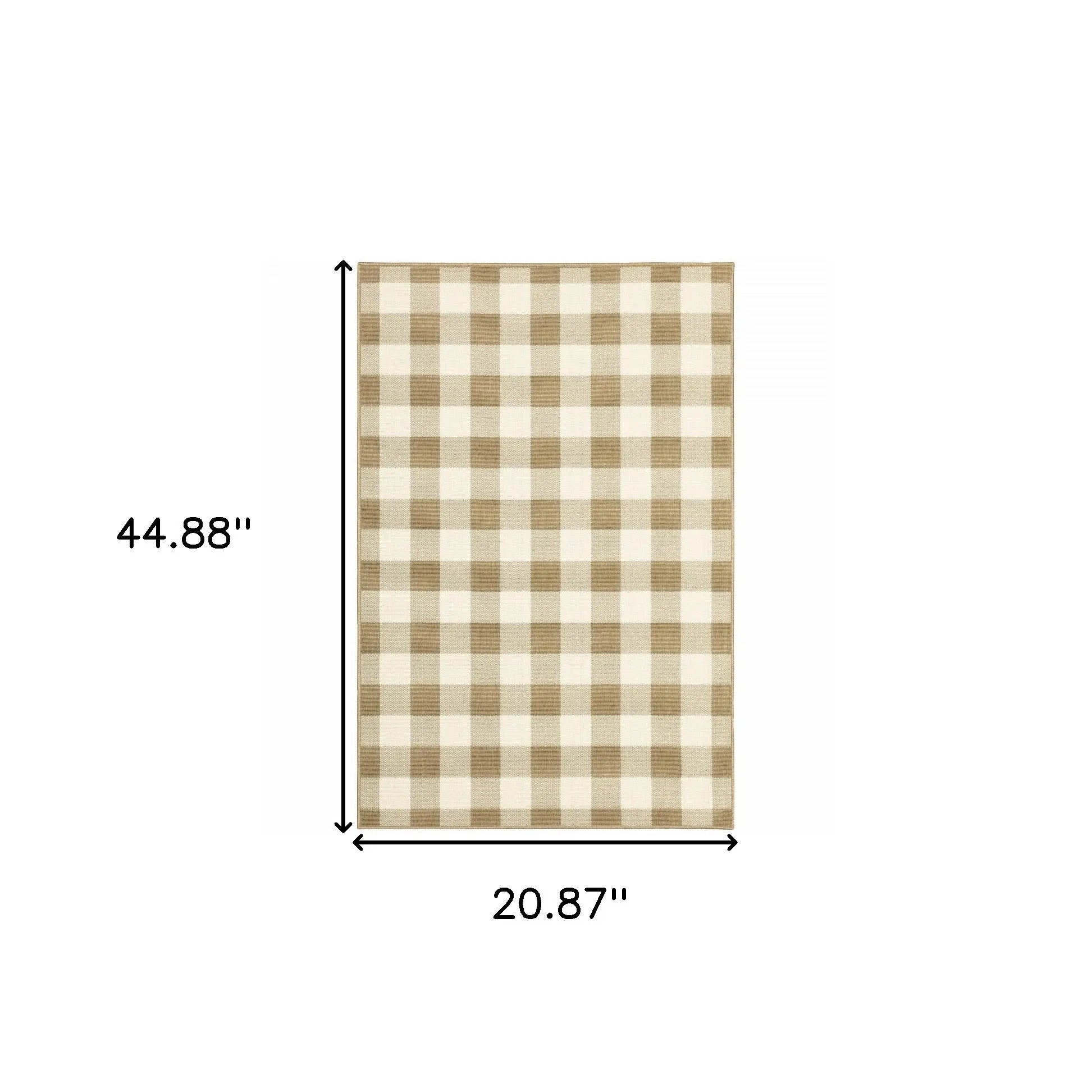 2' X 4' Gray and Ivory Geometric Stain Resistant Indoor Outdoor Area Rug Homeroots Outdoor