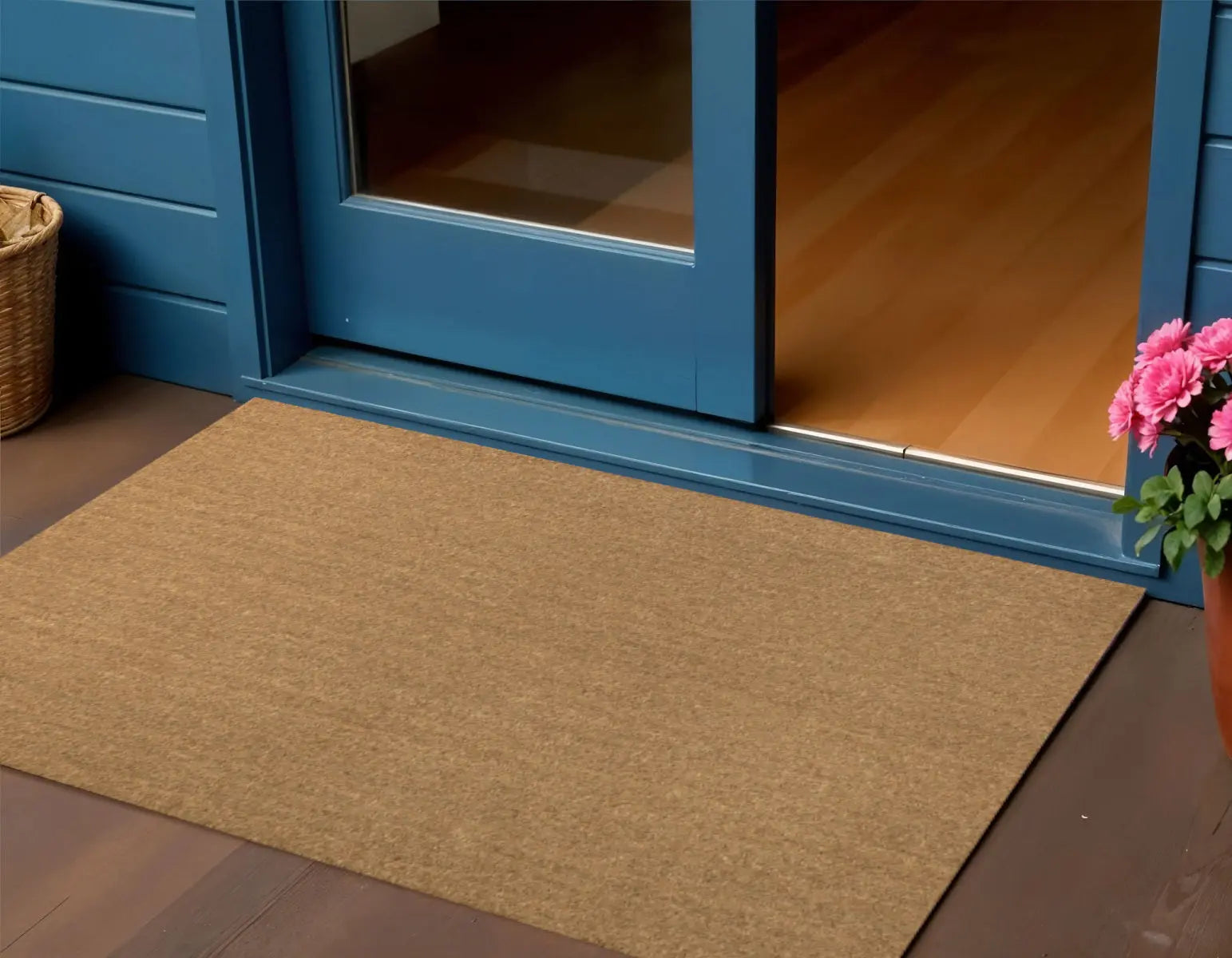 2' X 4' Light Brown Indoor Outdoor Area Rug Homeroots Outdoor