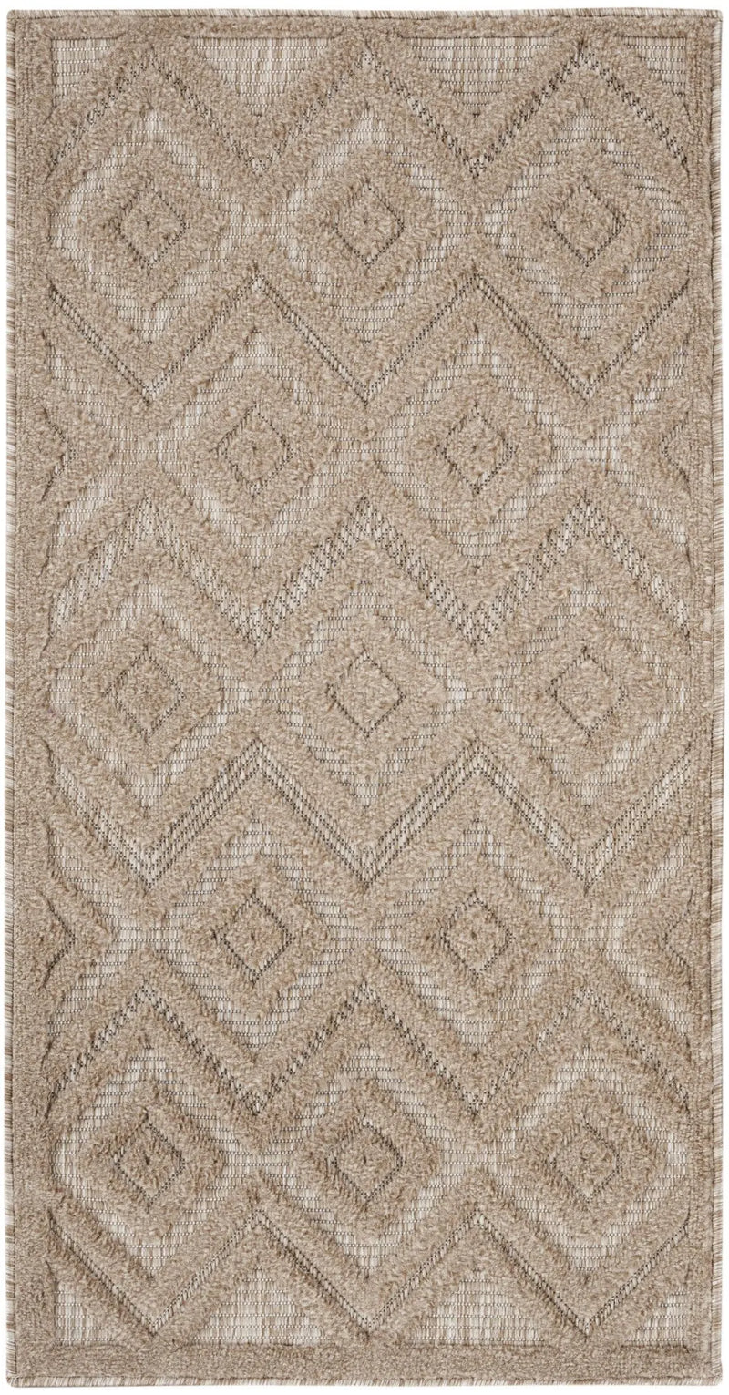 2' X 4' Natural And Beige Geometric Indoor Outdoor Area Rug Homeroots Outdoor