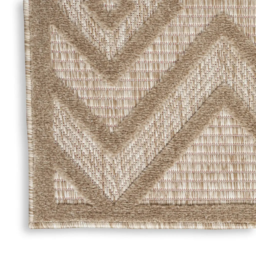 2' X 4' Natural And Beige Geometric Indoor Outdoor Area Rug Homeroots Outdoor