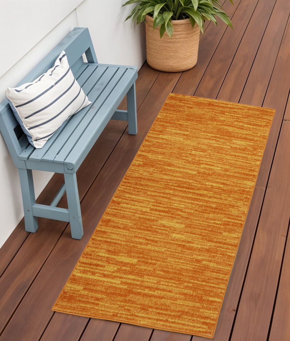 2' X 4' Orange Indoor Outdoor Runner Rug - GreatEagleInc