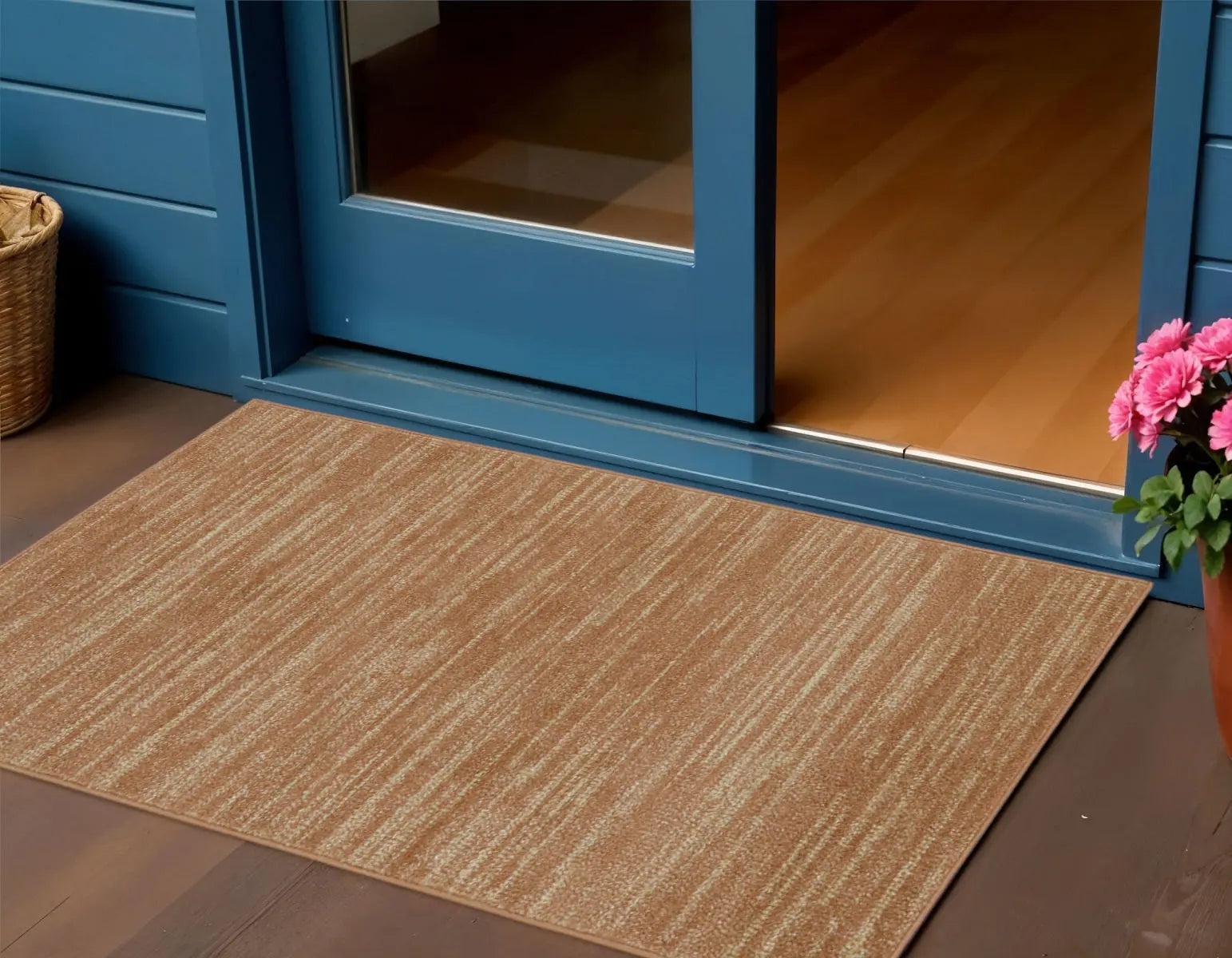 2' X 4' Rust And Beige Abstract Indoor Outdoor Area Rug Homeroots Outdoor