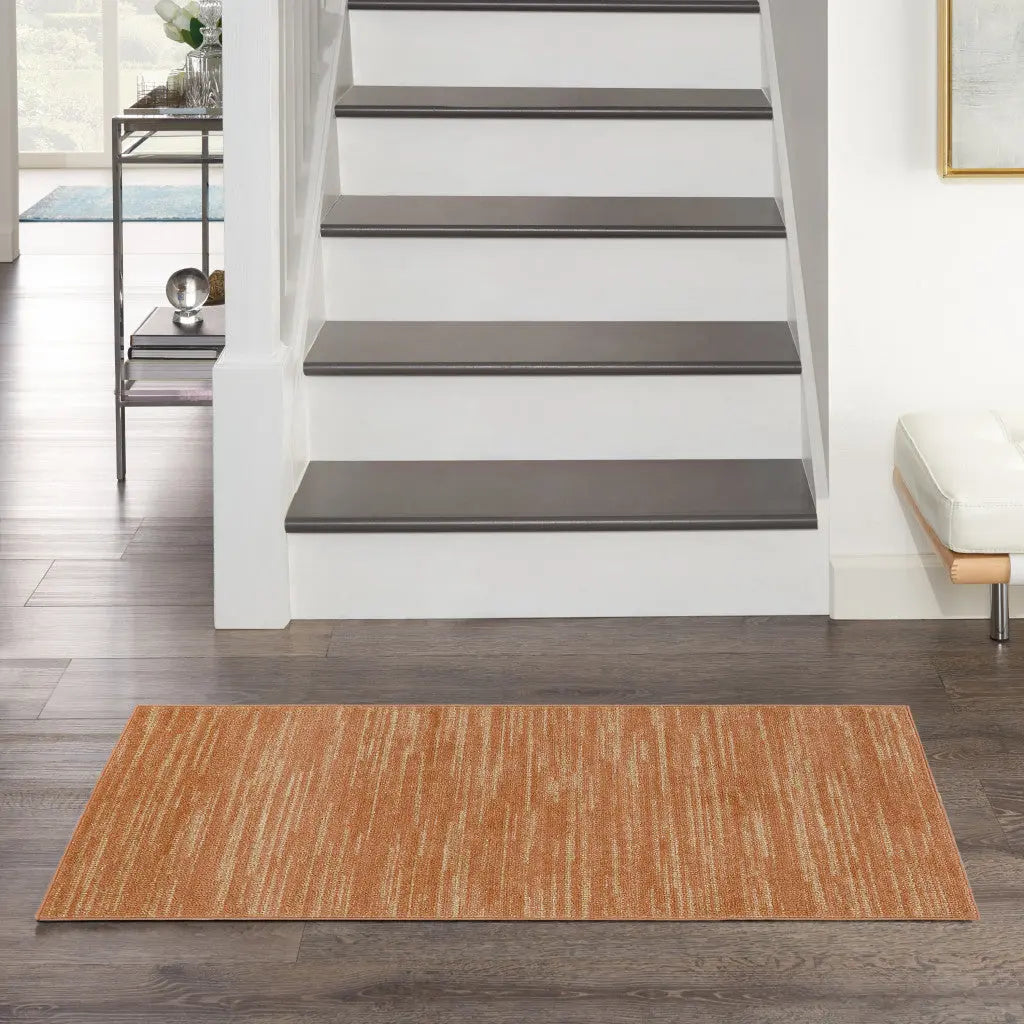 2' X 4' Rust And Beige Abstract Indoor Outdoor Area Rug Homeroots Outdoor