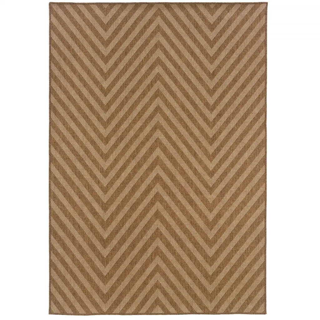 2' X 4' Tan Geometric Stain Resistant Indoor Outdoor Area Rug Homeroots Outdoor
