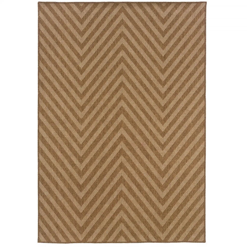 2' X 4' Tan Geometric Stain Resistant Indoor Outdoor Area Rug Homeroots Outdoor
