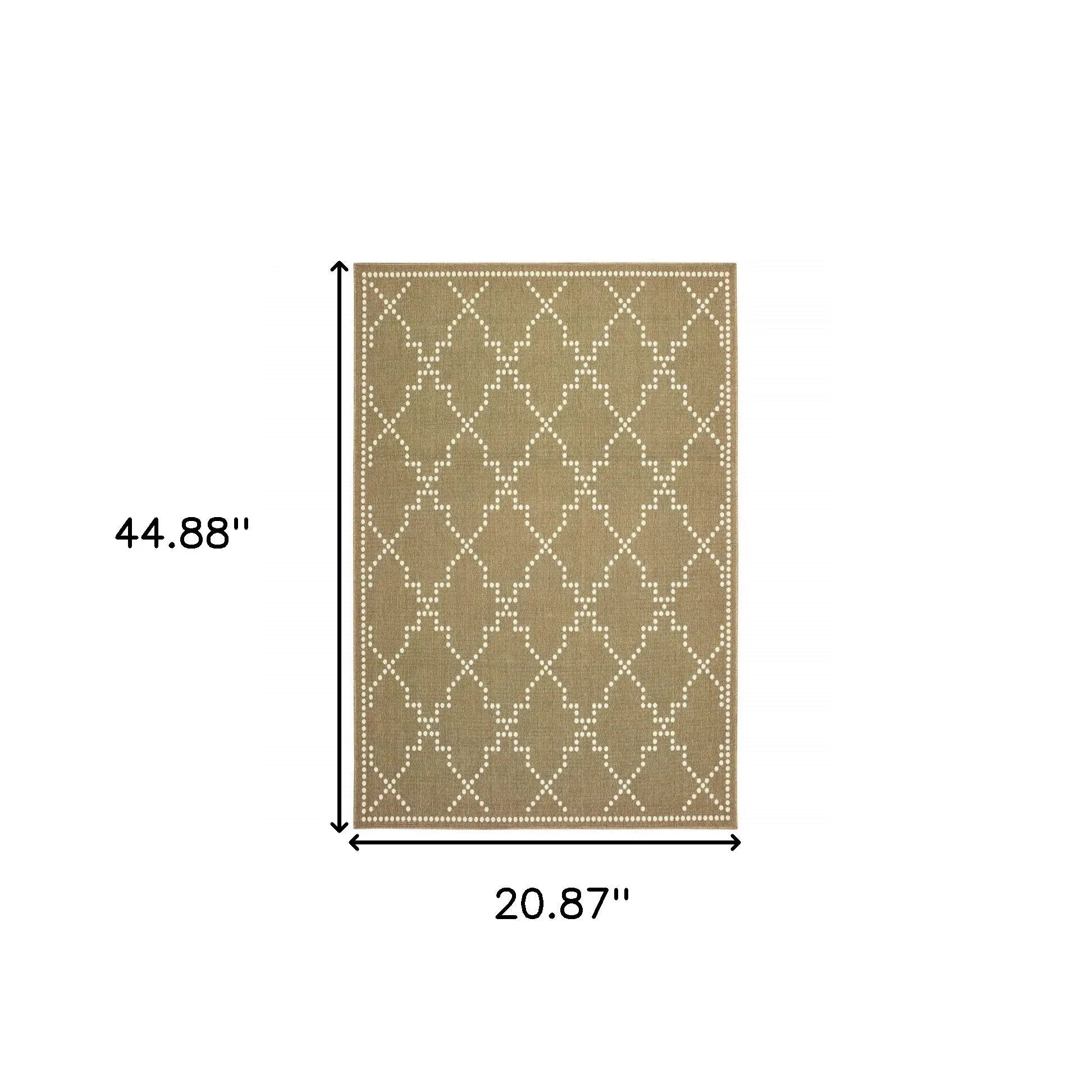 2' X 4' Tan Geometric Stain Resistant Indoor Outdoor Area Rug Homeroots Outdoor
